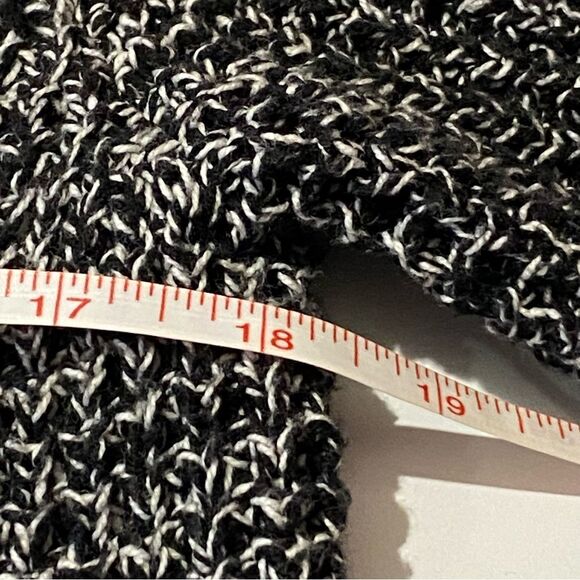 Charter Club Black/White Short Sleeve Button Front Knit Long Line Cardigan Med. - Picture 11 of 12